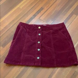 skirt with buttons down front and front pockets